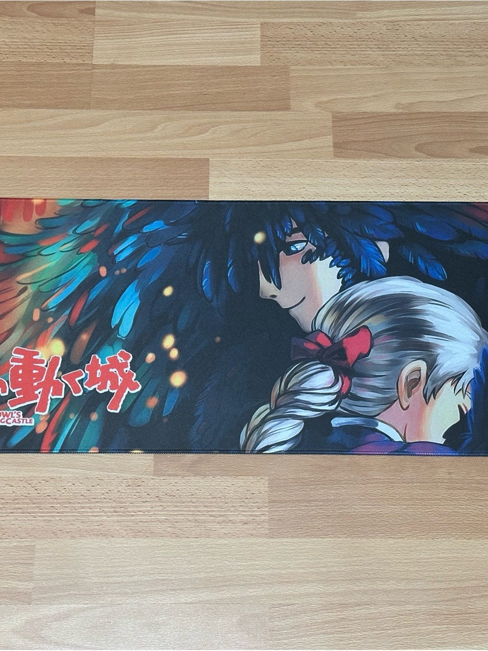 Howl's Moving Castle Anime Desk Mat - Colorful Blue & Red Artwork